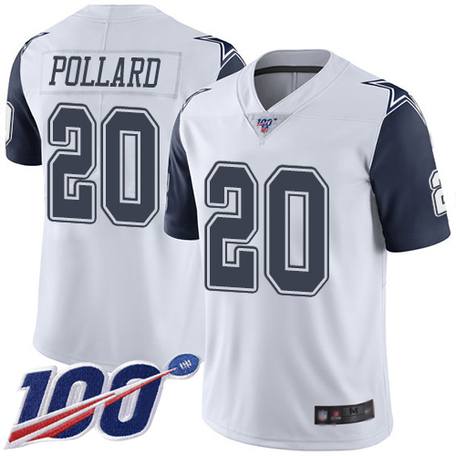 Men Dallas Cowboys Limited White Tony Pollard 20 100th Season Rush Vapor Untouchable NFL Jersey